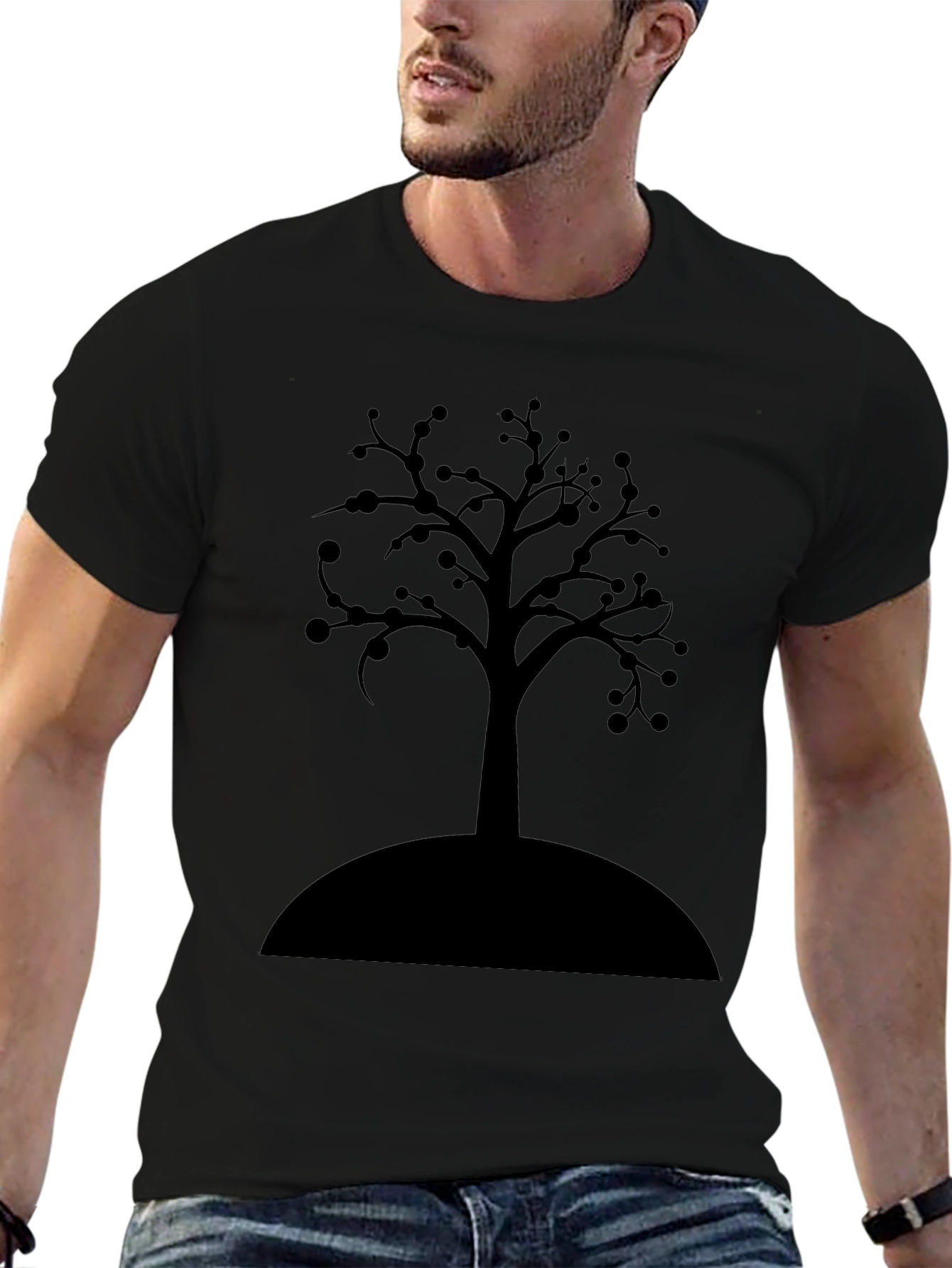 Black Tree Graphic T-Shirt - Modern Casual Wear