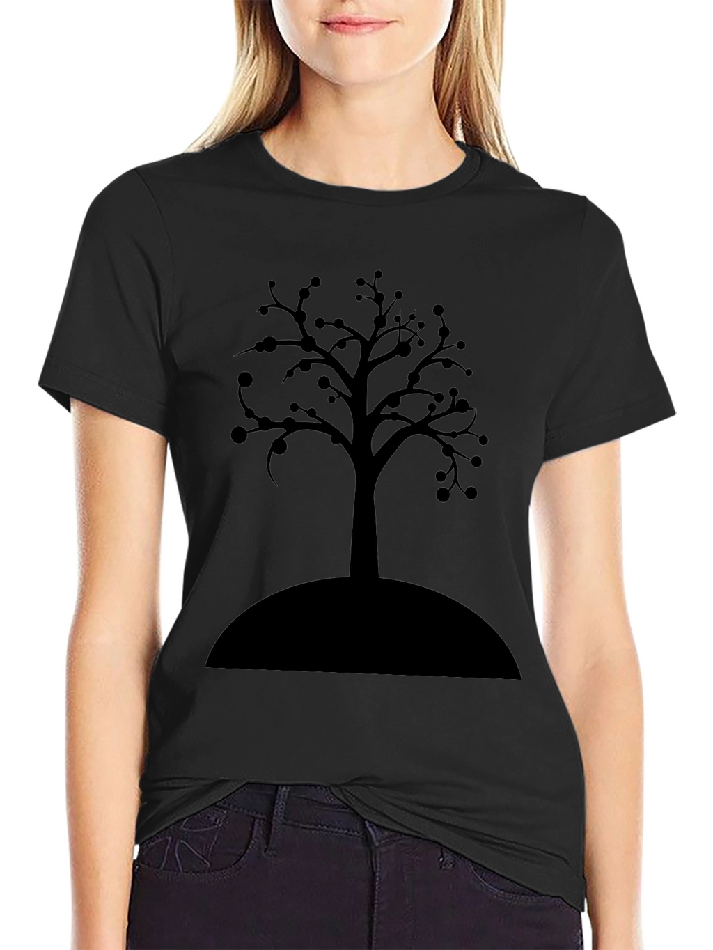 Black Tree Graphic T-Shirt - Modern Casual Wear