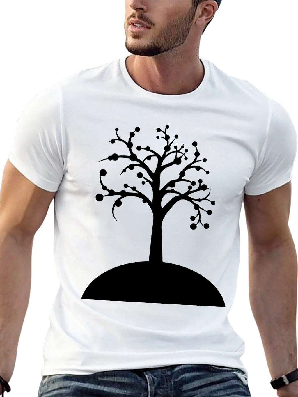 Black Tree Graphic T-Shirt - Modern Casual Wear