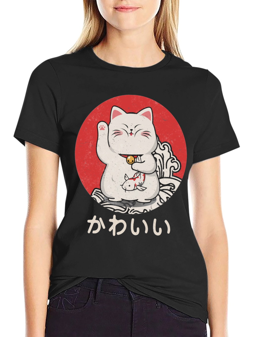 Lucky Cat T-Shirt - Kawaii Design