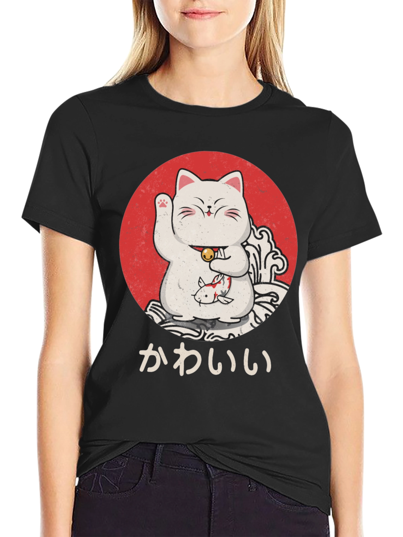 Lucky Cat T-Shirt - Kawaii Design