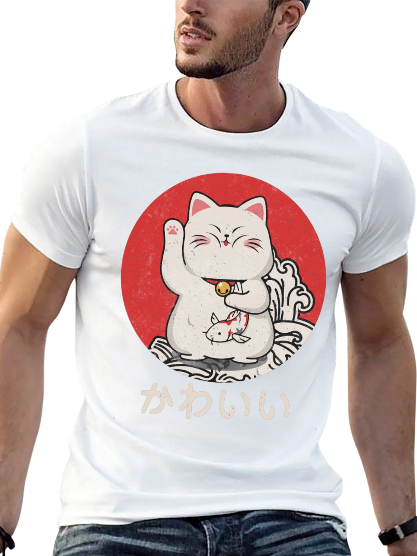 Lucky Cat T-Shirt - Kawaii Design