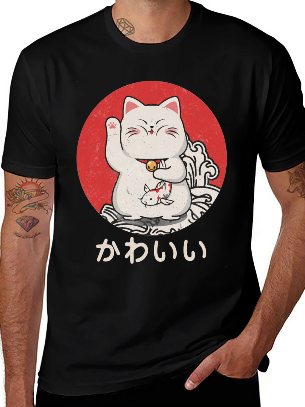 Lucky Cat T-Shirt - Kawaii Design