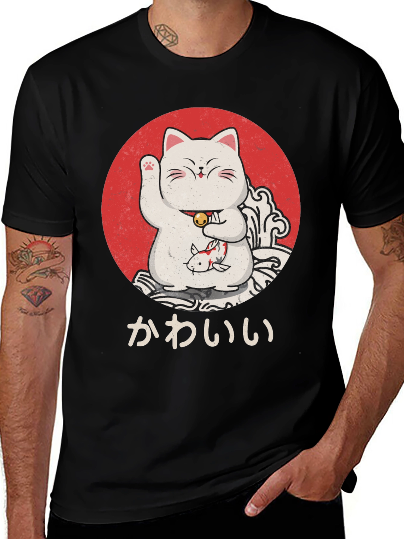 Lucky Cat T-Shirt - Kawaii Design