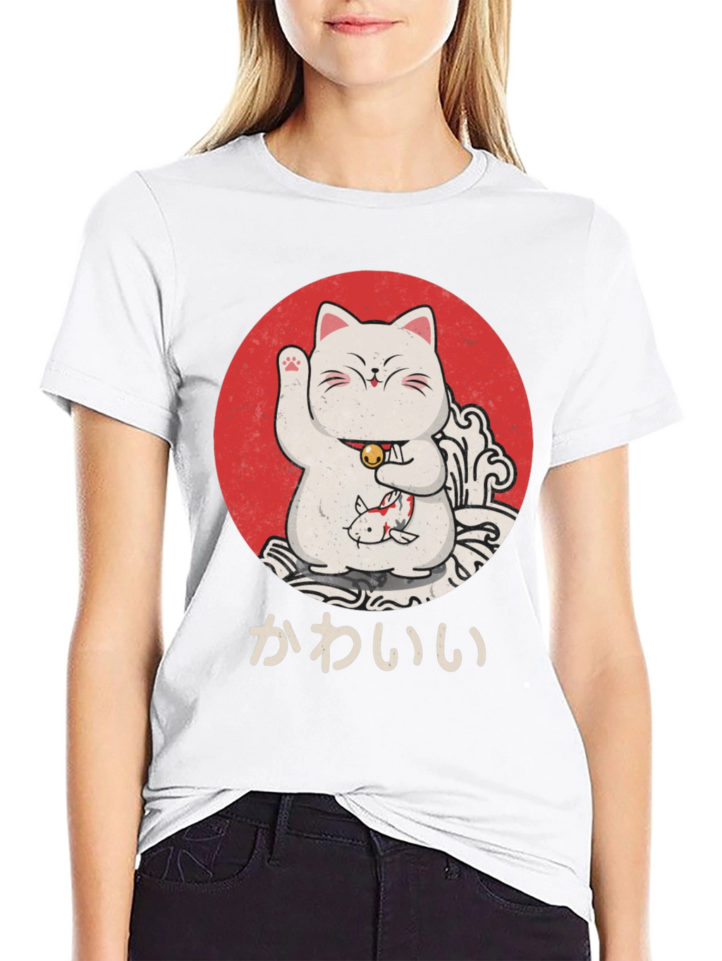 Lucky Cat T-Shirt - Kawaii Design