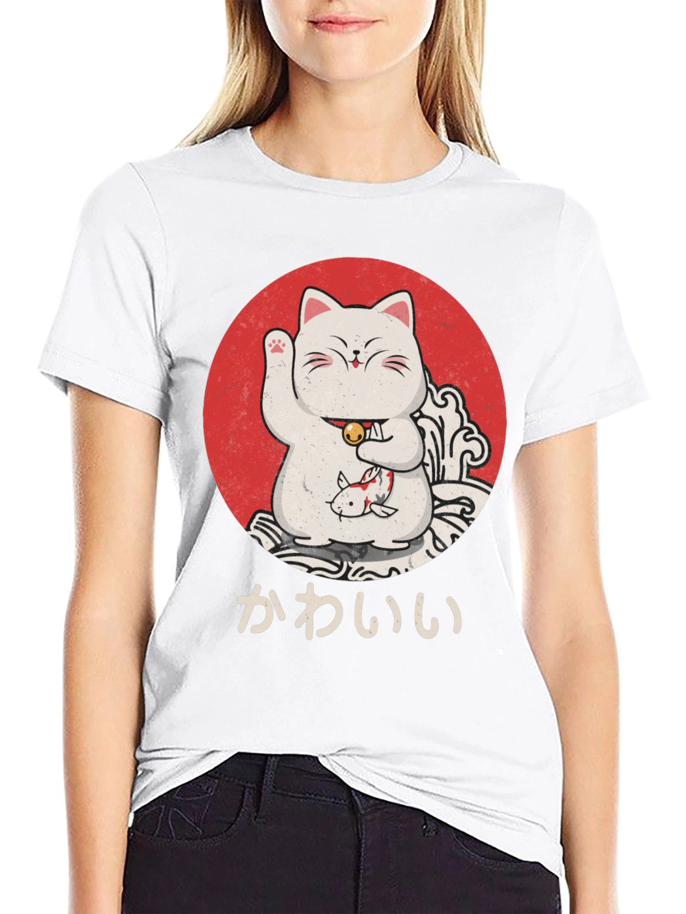 Lucky Cat T-Shirt - Kawaii Design