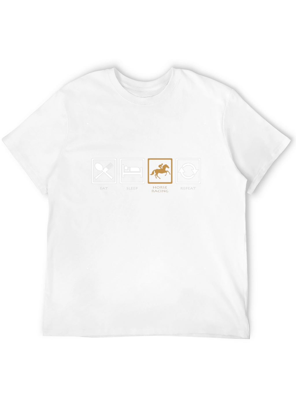 Eat Sleep Horse Racing Repeat T-Shirt - Black