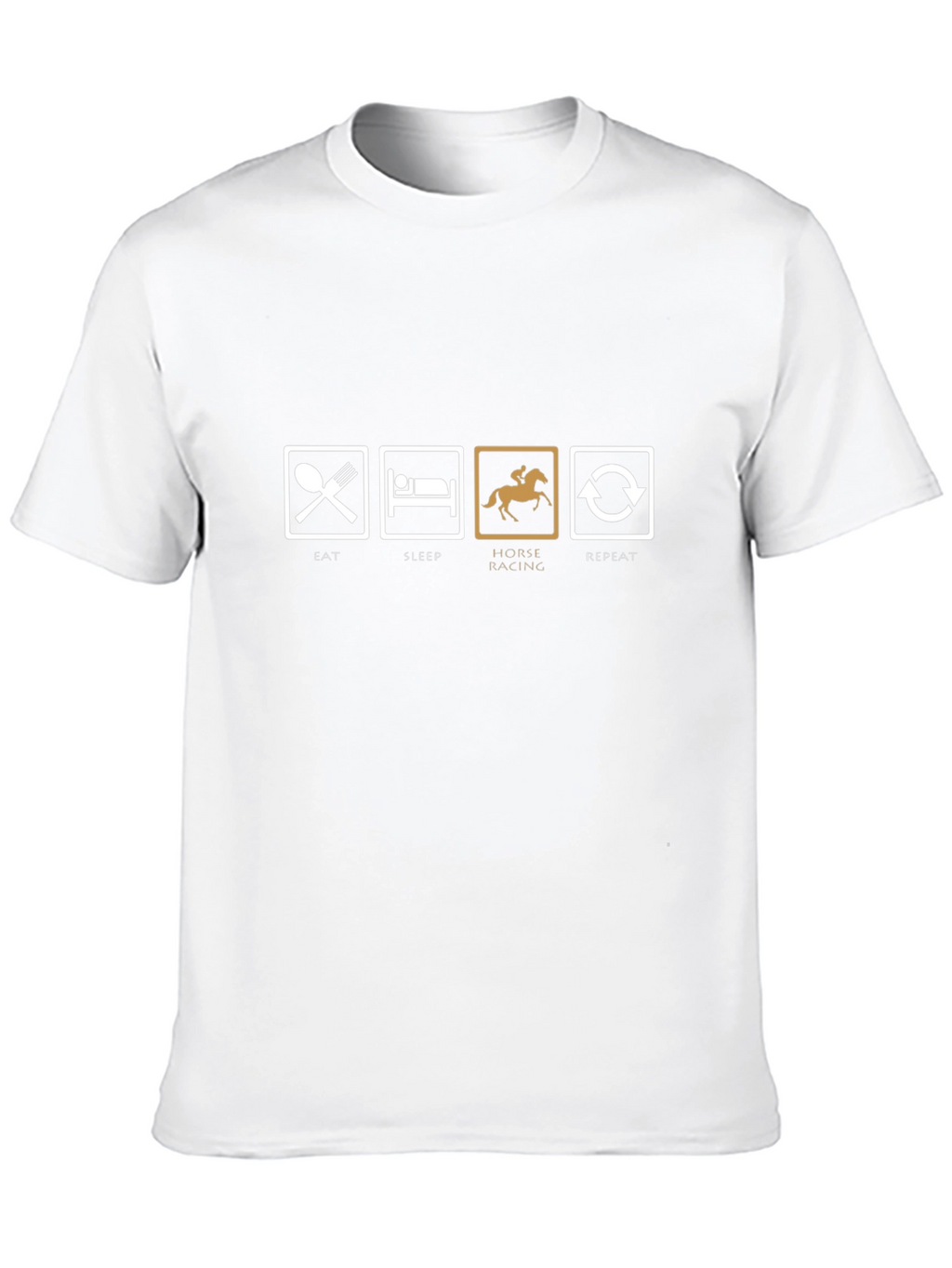Eat Sleep Horse Racing Repeat T-Shirt - Black