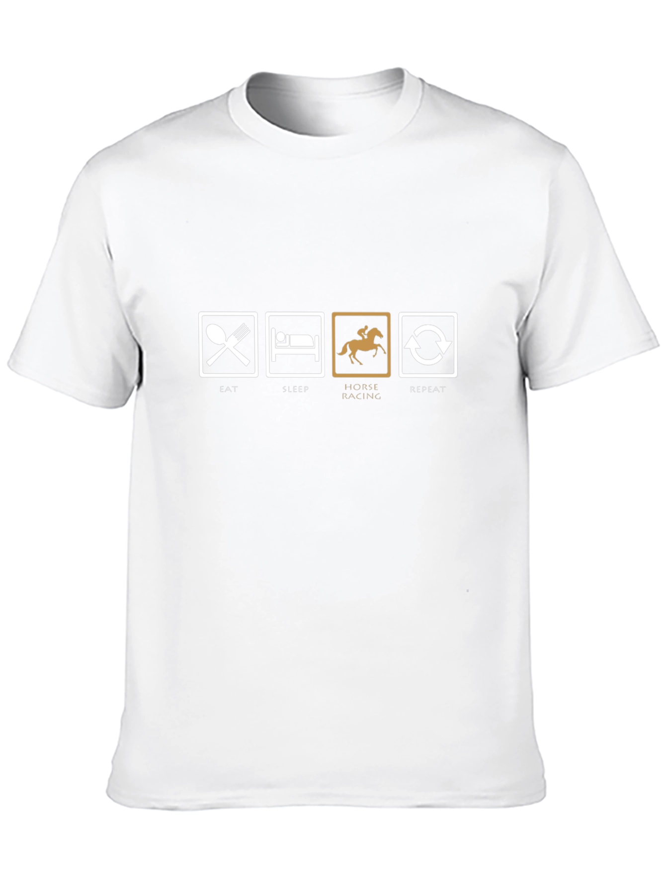 Eat Sleep Horse Racing Repeat T-Shirt - Black