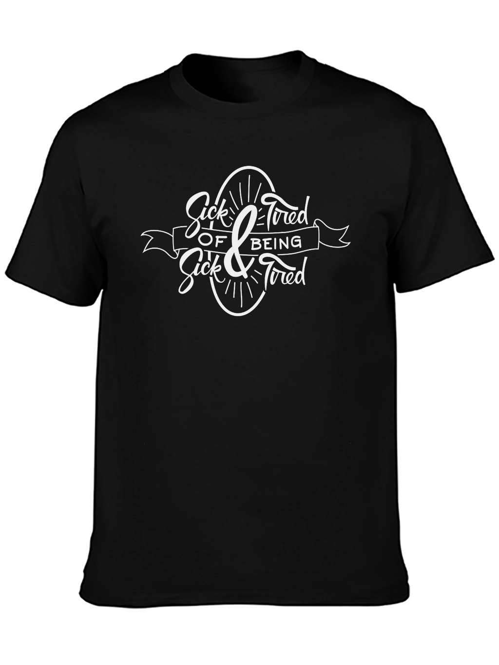 Sick & Tired Graphic Tee - Black Cotton Blend