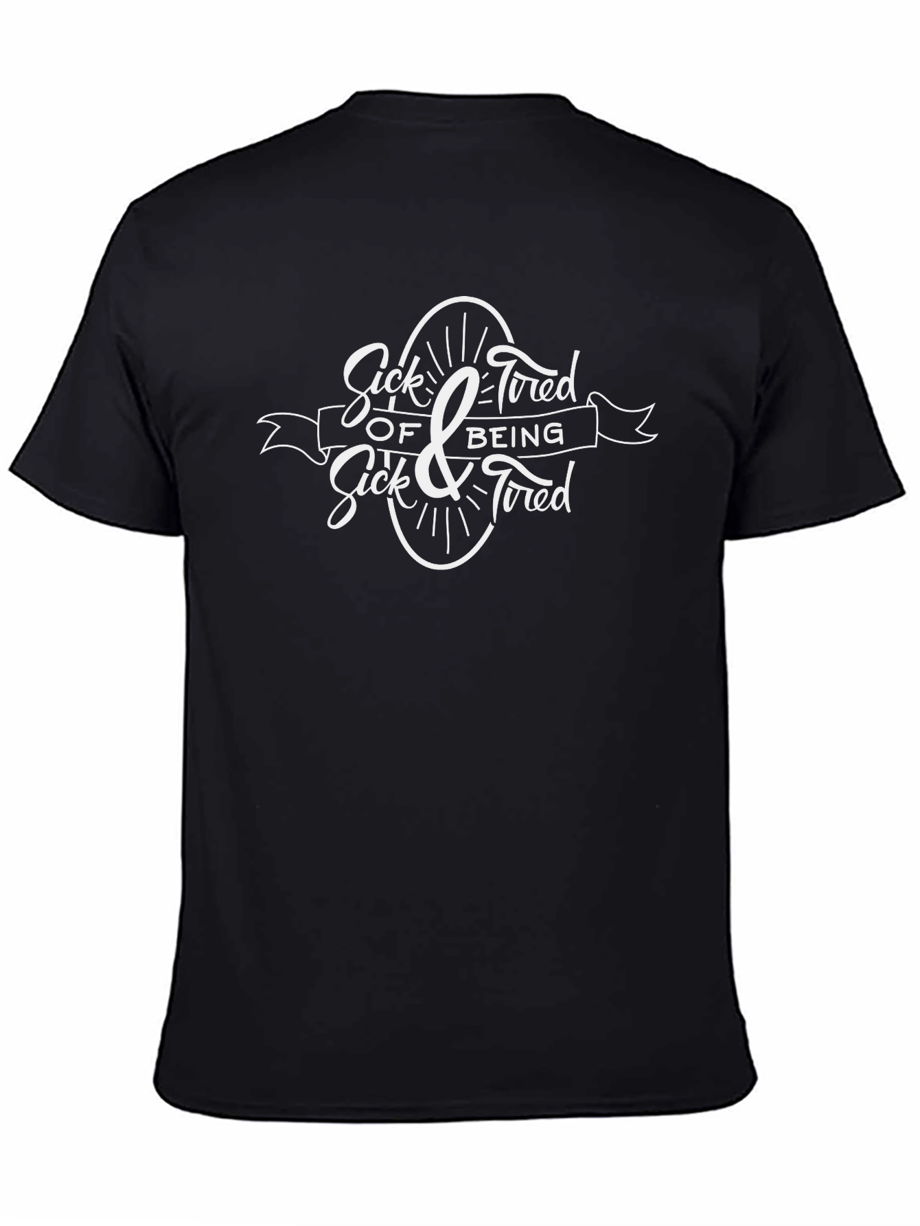 Sick & Tired Graphic Tee - Black Cotton Blend