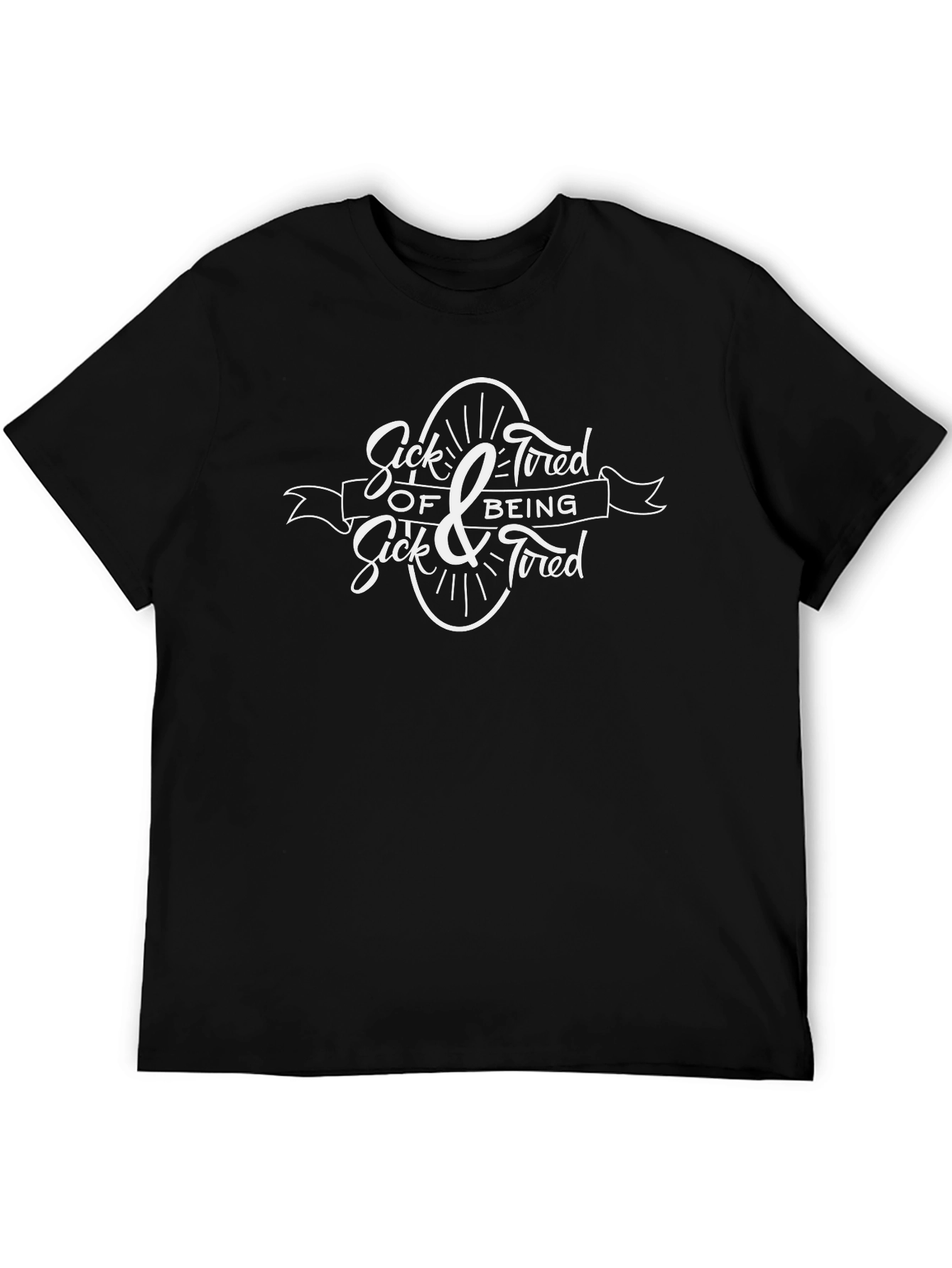 Sick & Tired Graphic Tee - Black Cotton Blend