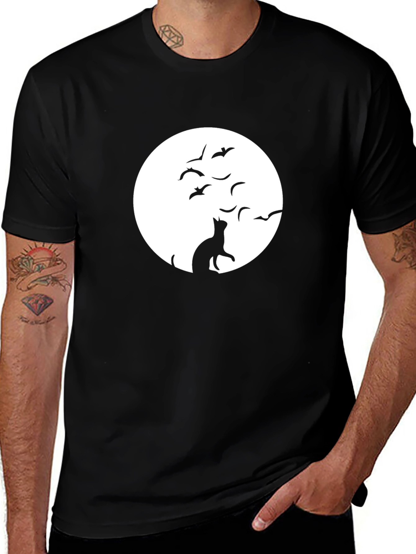 Cat and Moon Graphic Tee