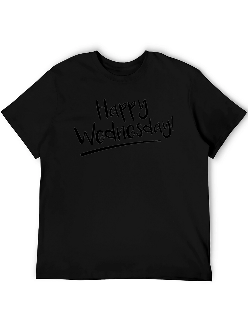 Happy Wednesday! Black Graphic T-Shirt