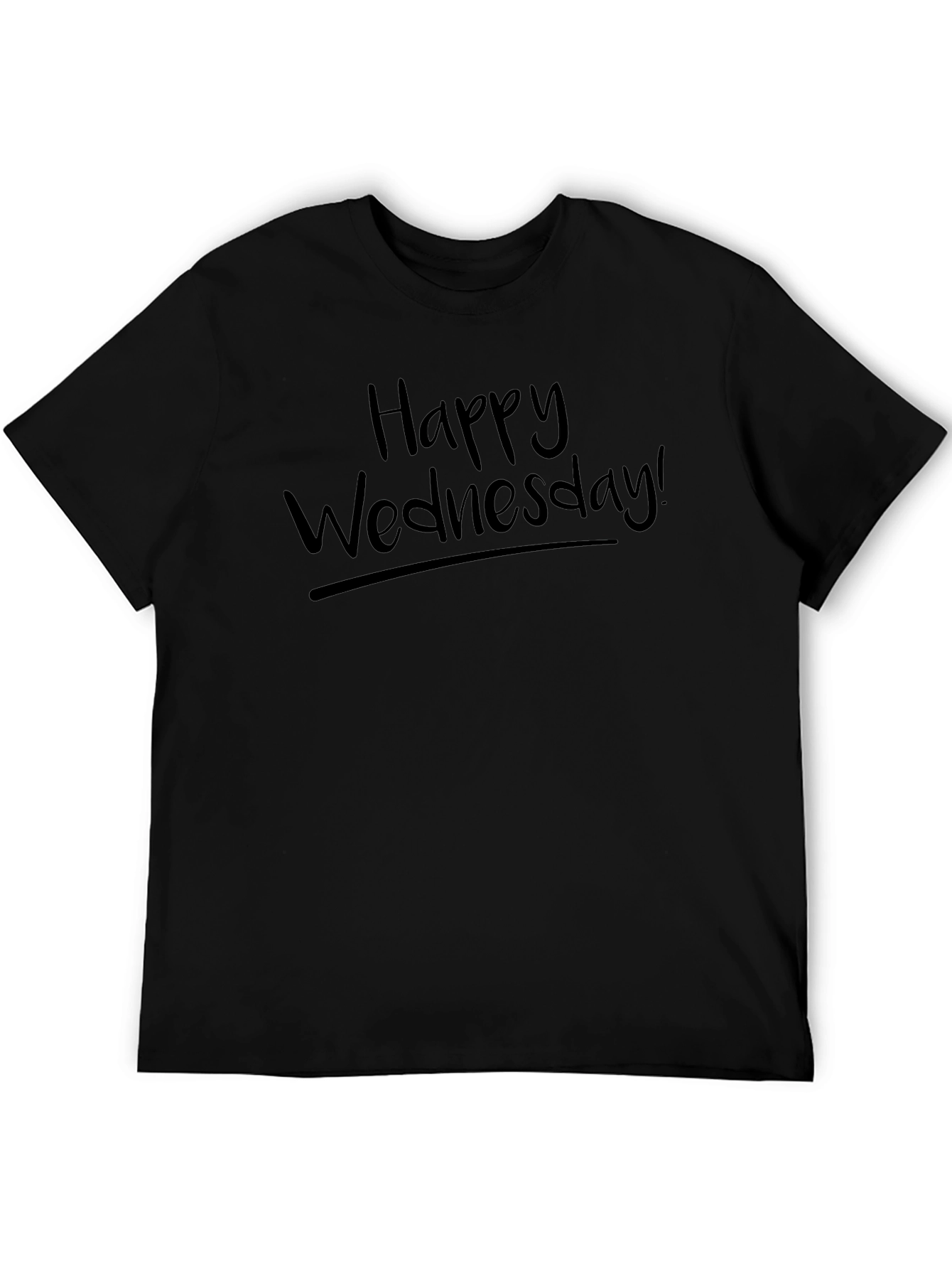 Happy Wednesday! Black Graphic T-Shirt