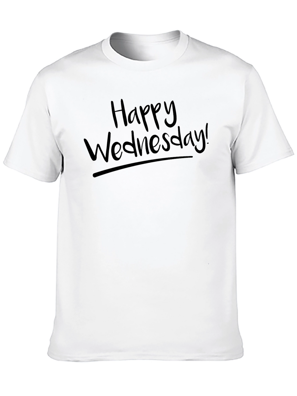 Happy Wednesday! Black Graphic T-Shirt