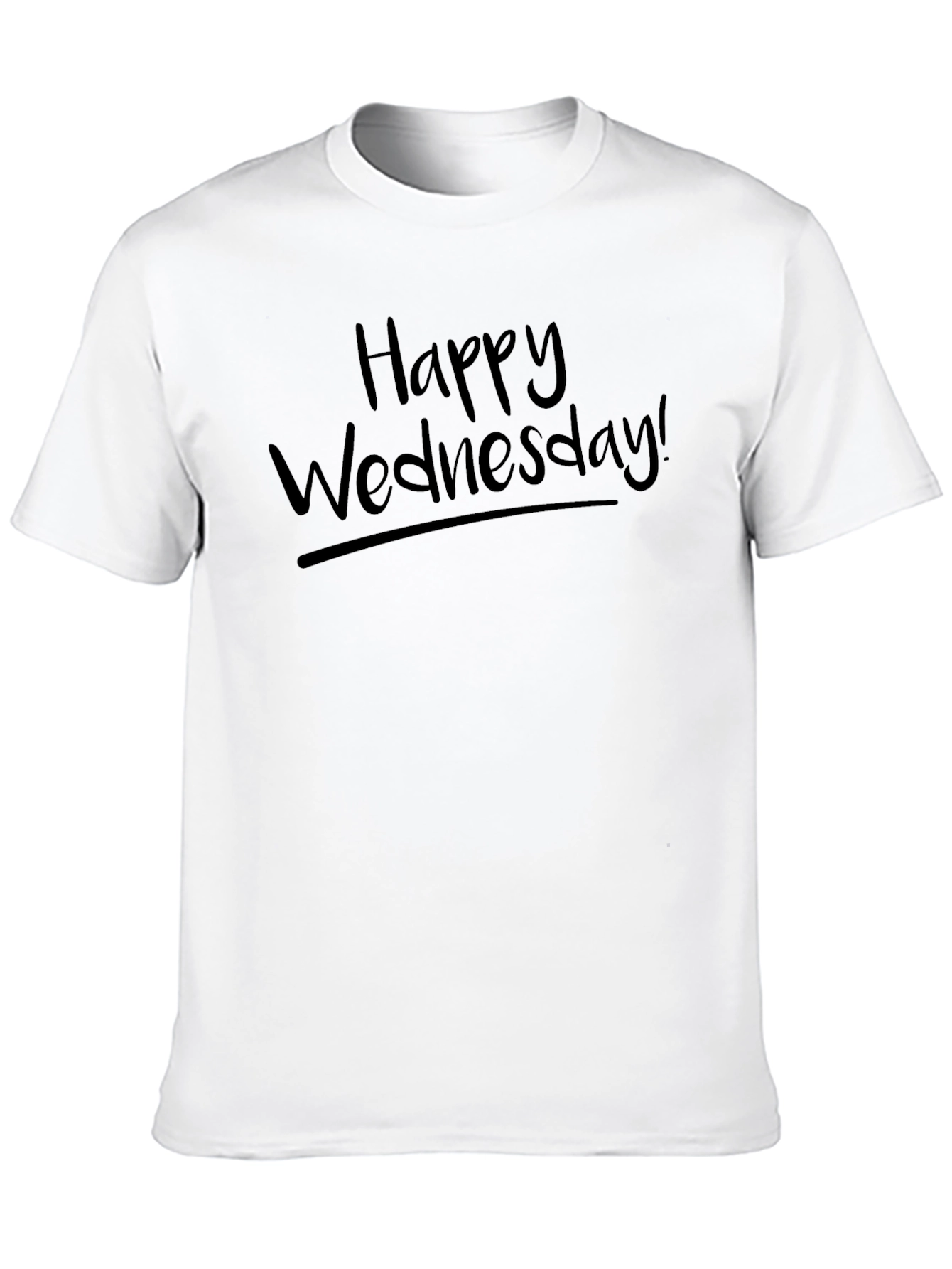 Happy Wednesday! Black Graphic T-Shirt