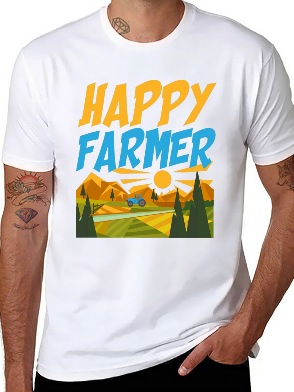 Happy Farmer Graphic T-Shirt - Farm Life Tee