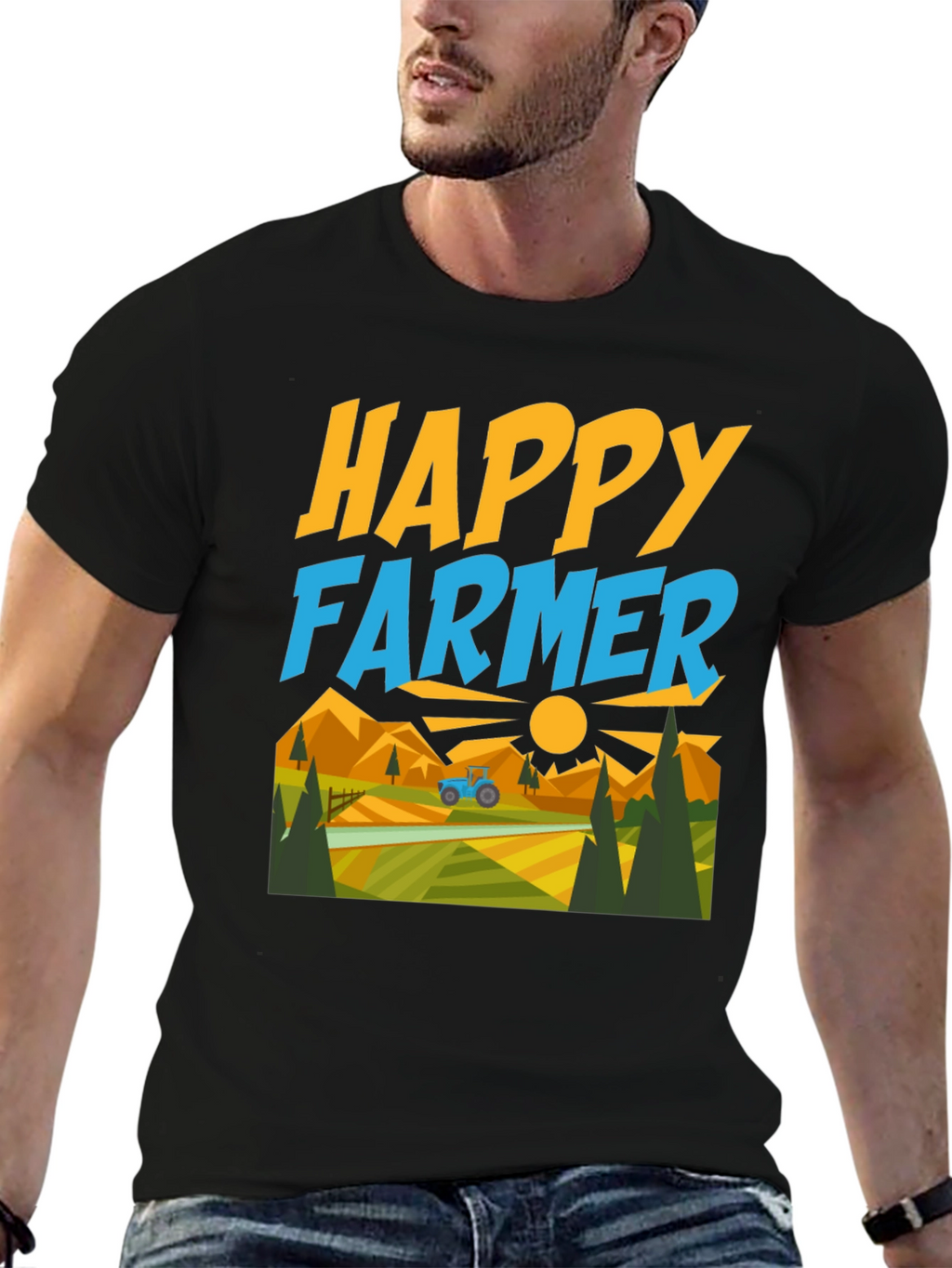 Happy Farmer Graphic T-Shirt - Farm Life Tee