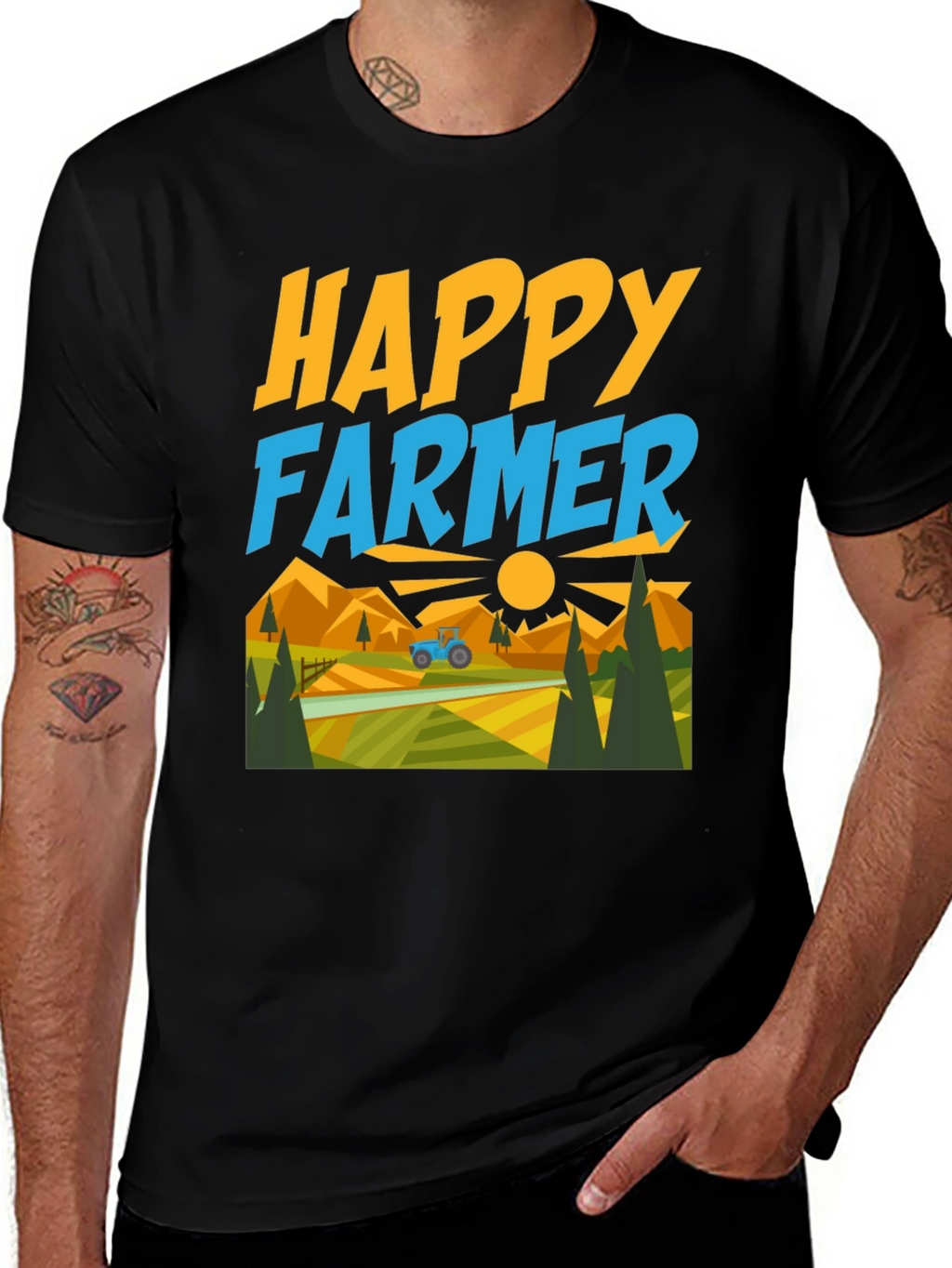 Happy Farmer Graphic T-Shirt - Farm Life Tee
