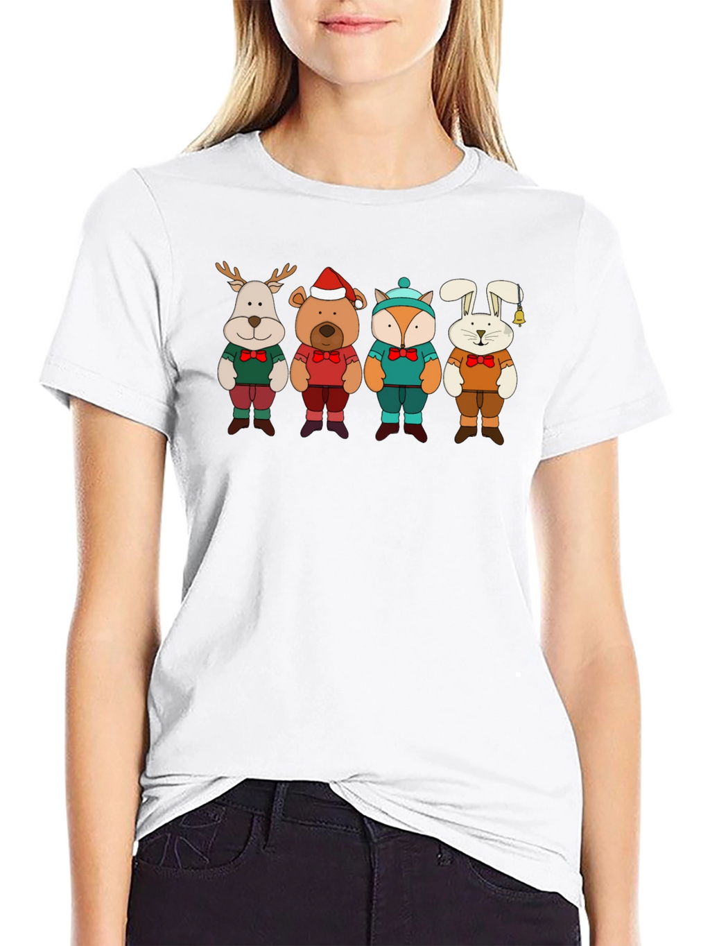 Festive Animal Crewneck T-Shirt