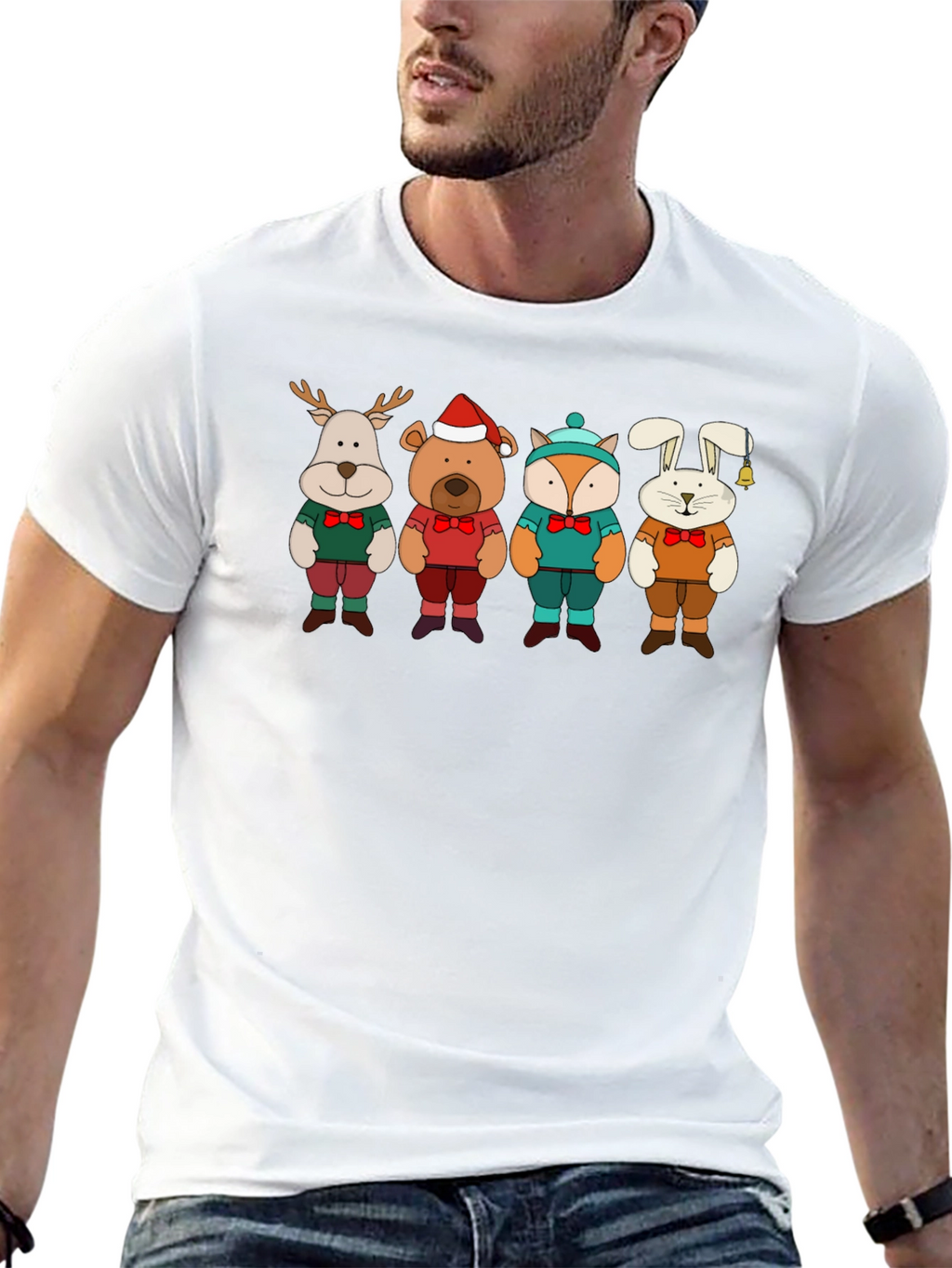 Festive Animal Crewneck T-Shirt