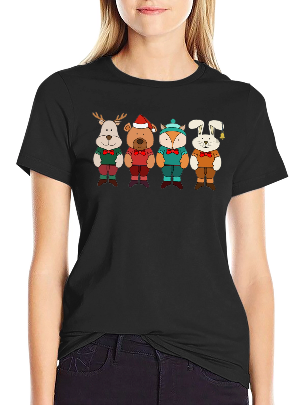 Festive Animal Crewneck T-Shirt