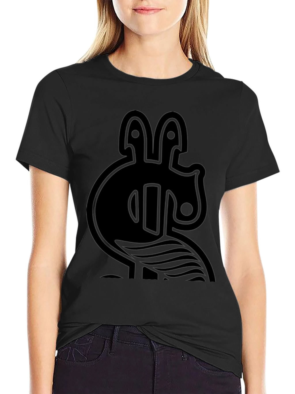 Abstract Graphic Print Mens Black T-Shirt