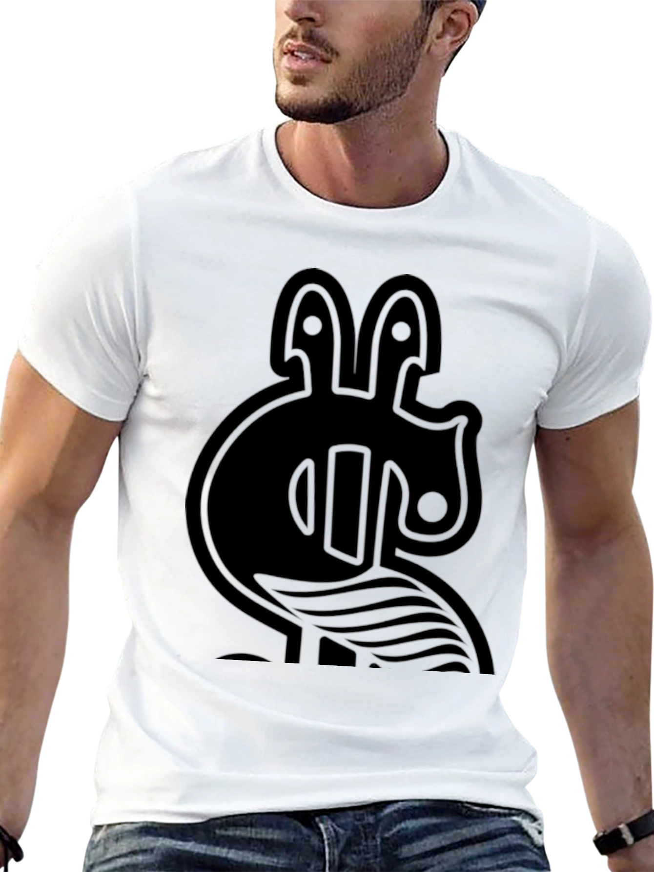 Abstract Graphic Print Mens Black T-Shirt