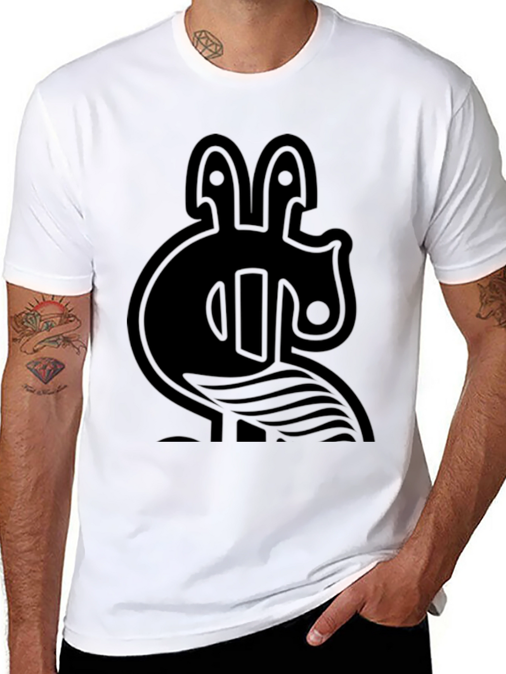 Abstract Graphic Print Mens Black T-Shirt