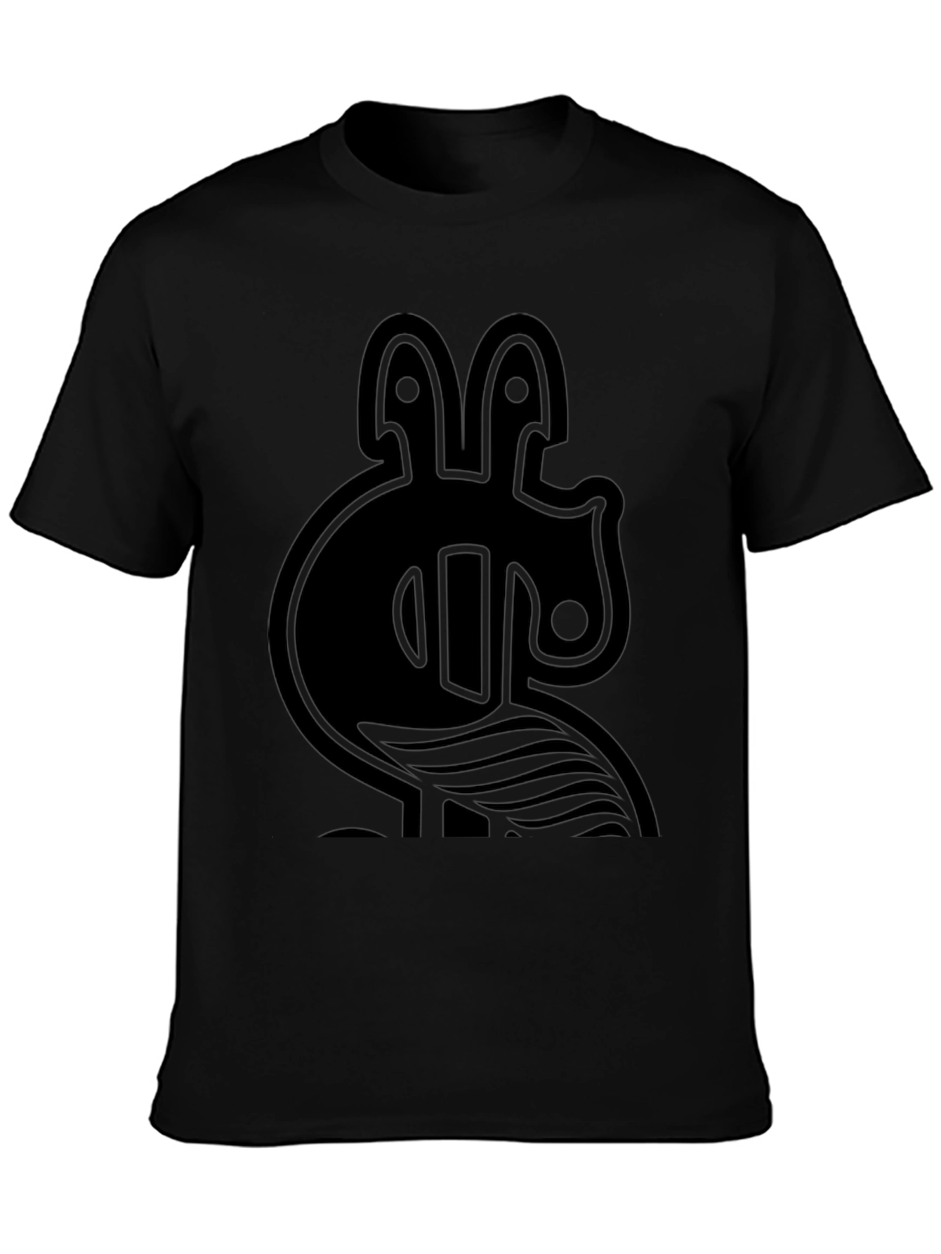 Abstract Graphic Print Mens Black T-Shirt