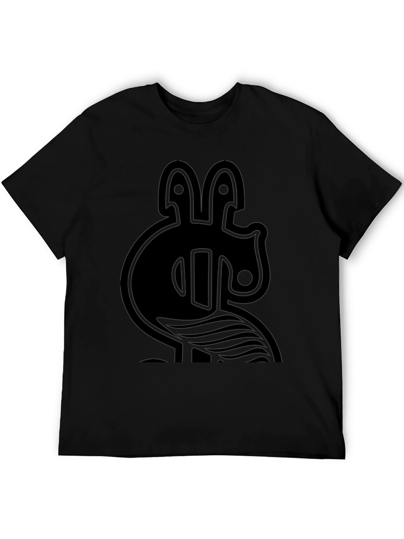 Abstract Graphic Print Mens Black T-Shirt