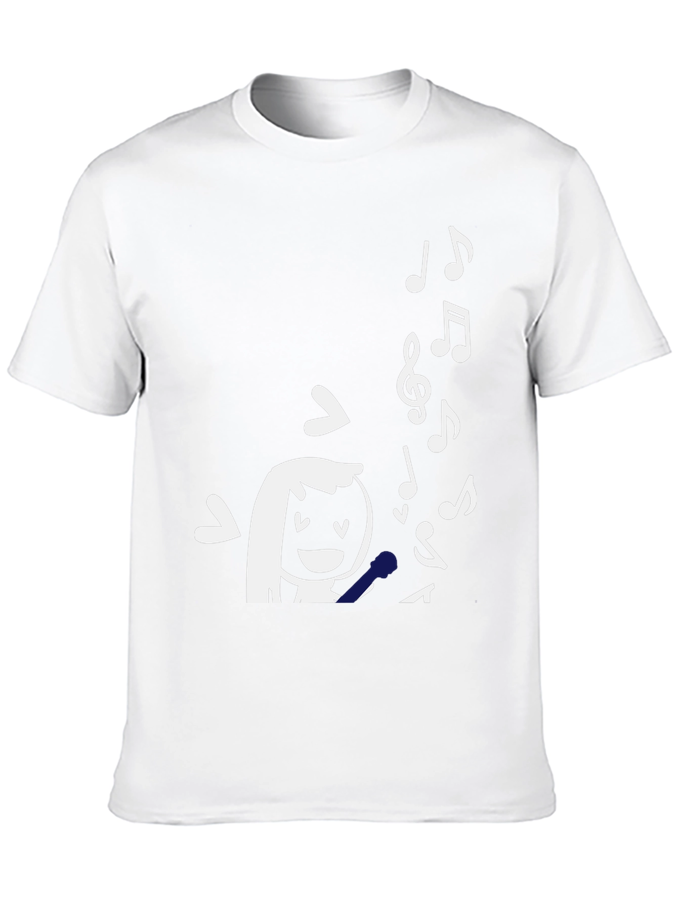 Singing Girl Graphic Tee - Black Cotton T-Shirt
