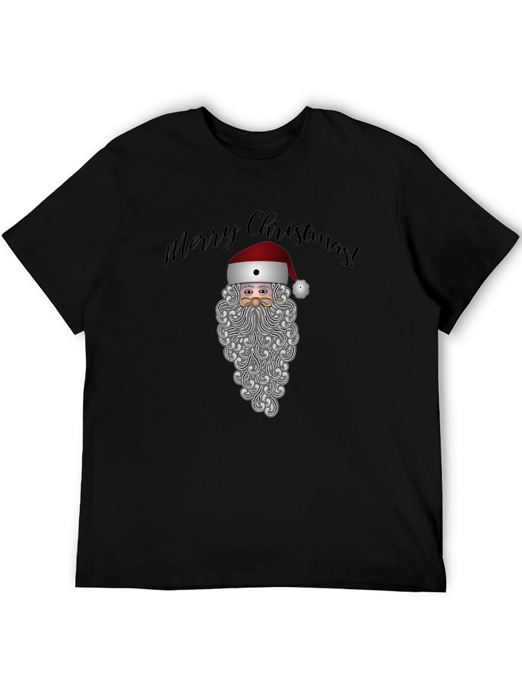 Festive Santa Graphic Tee - Merry Christmas Shirt