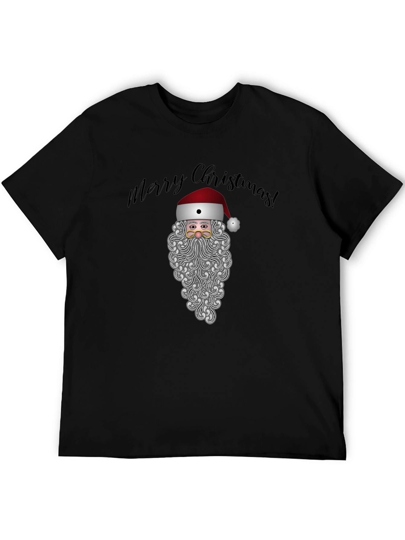 Festive Santa Graphic Tee - Merry Christmas Shirt