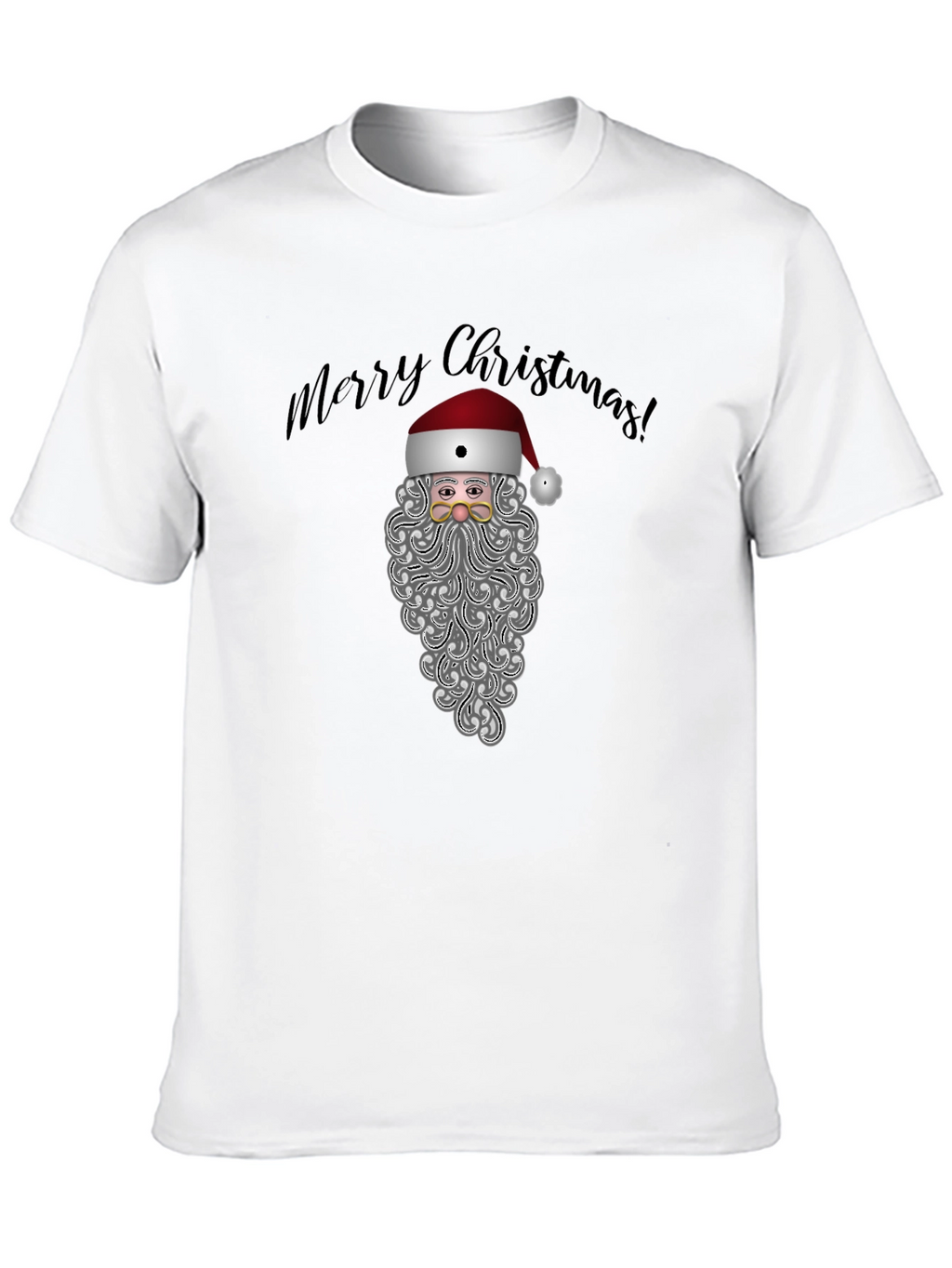 Festive Santa Graphic Tee - Merry Christmas Shirt