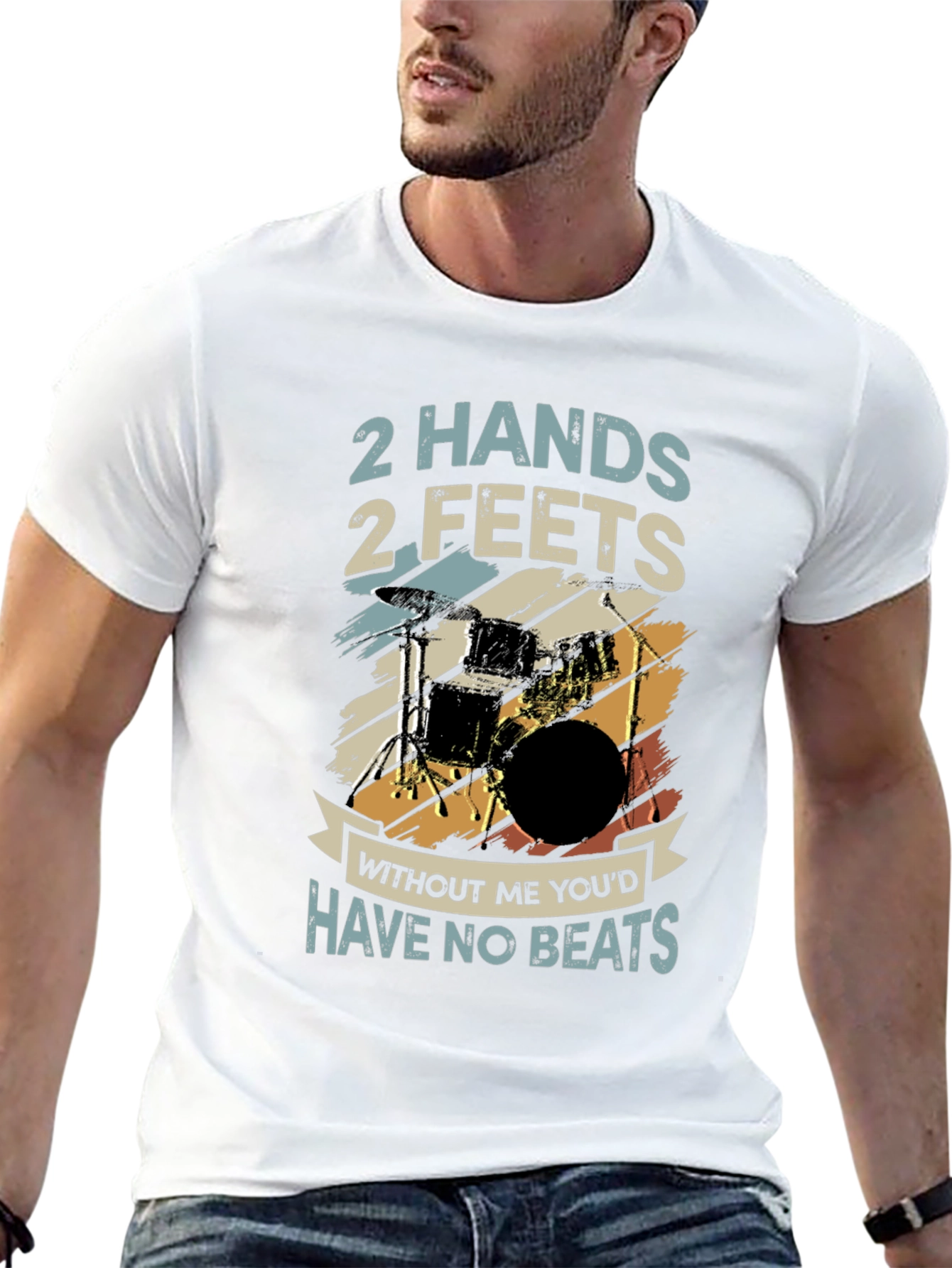 Drummer T-Shirt: 2 Hands 2 Feet - No Beats!