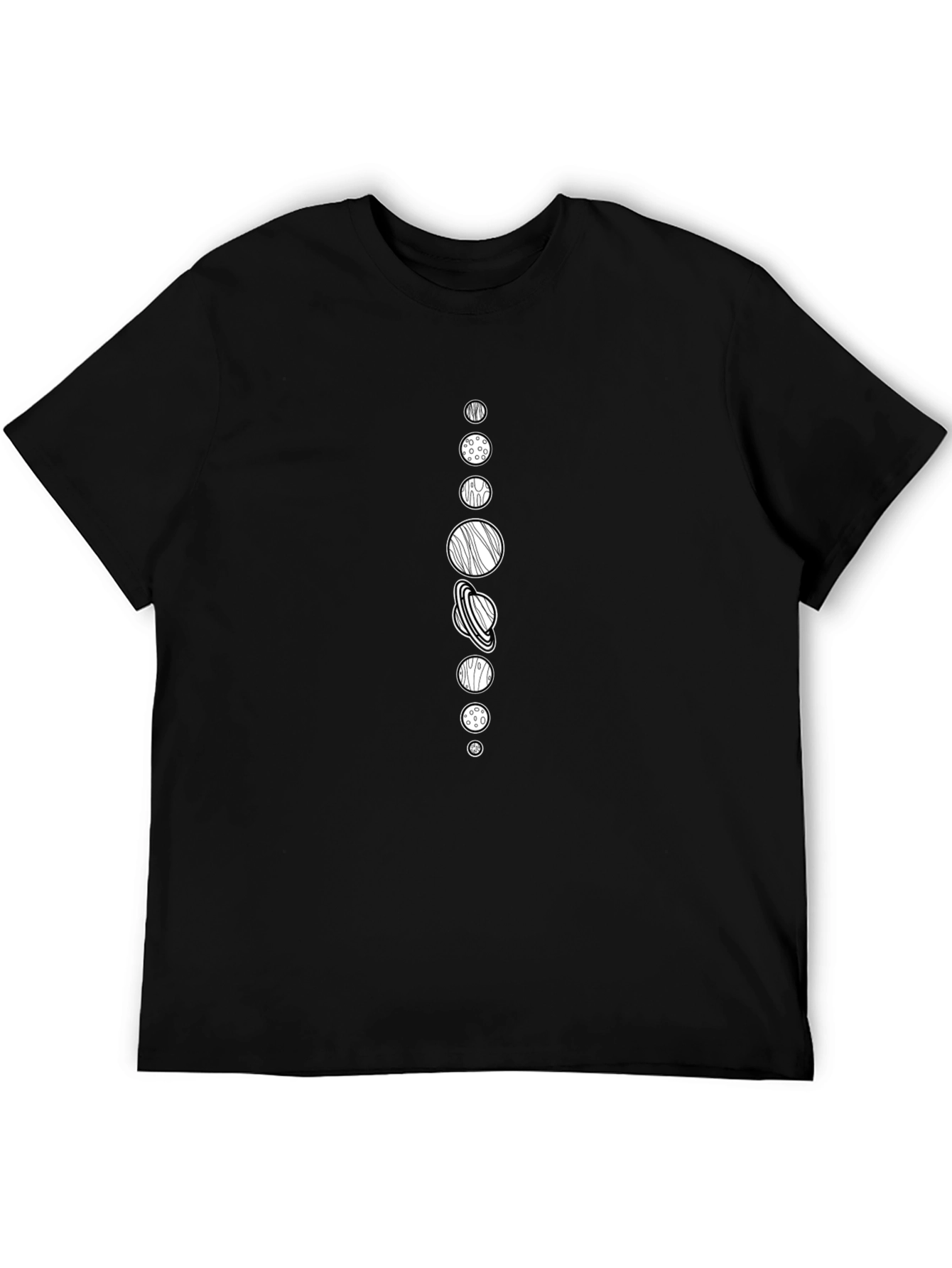Solar System Graphic Tee - Black Cotton T-Shirt