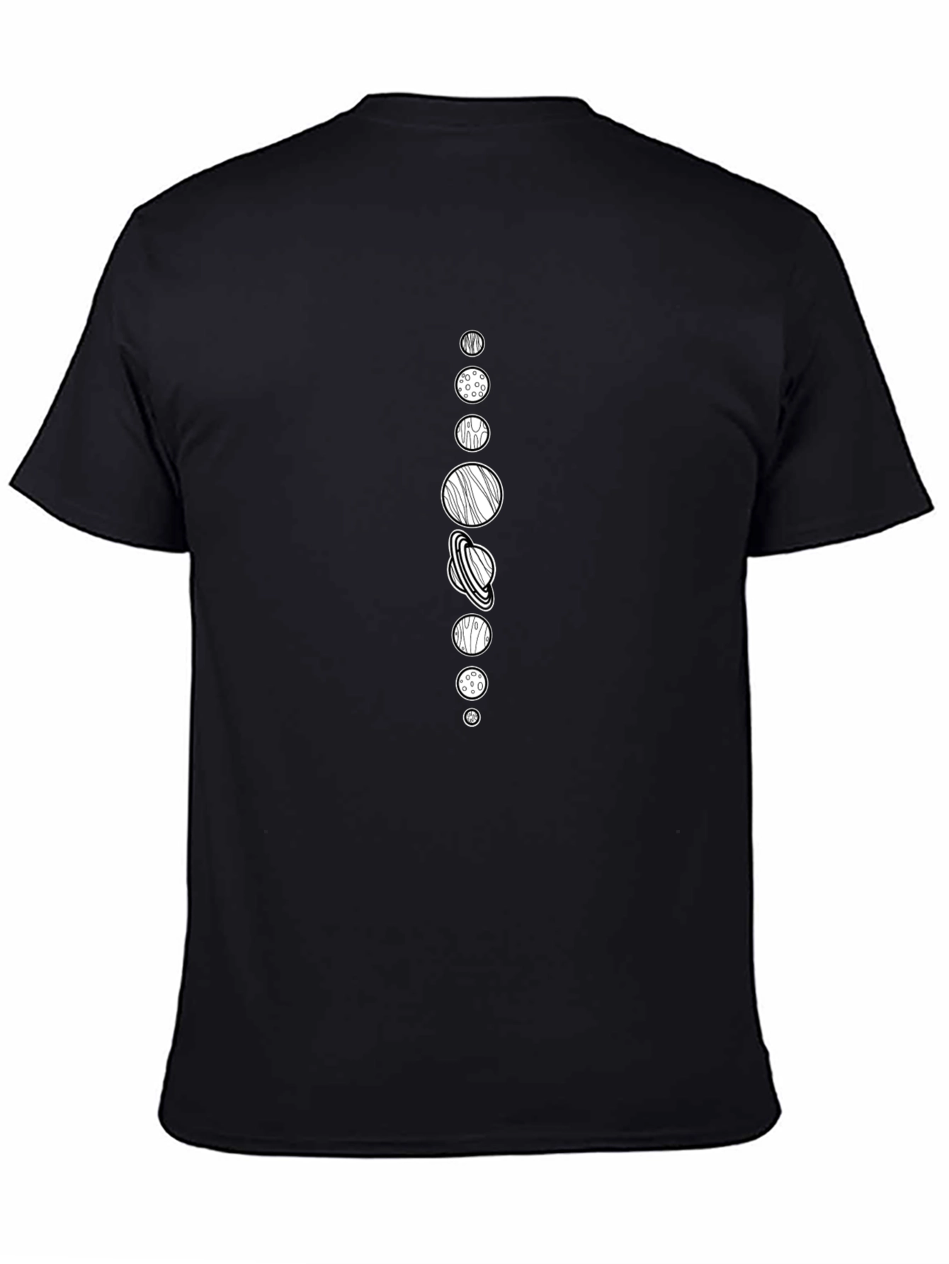 Solar System Graphic Tee - Black Cotton T-Shirt