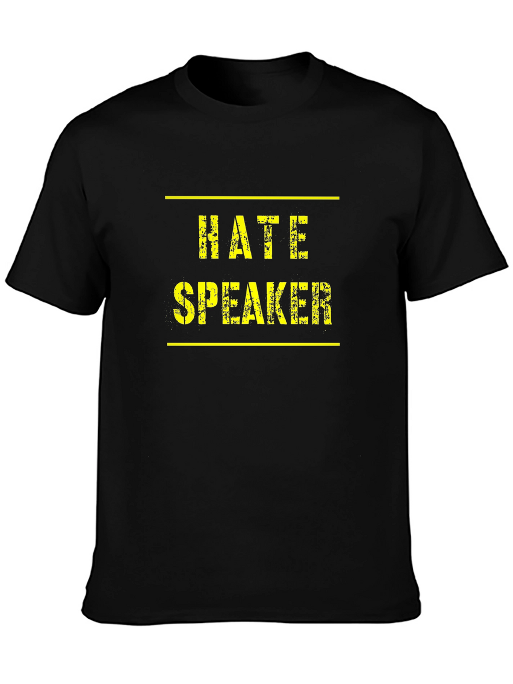 Hate Speaker Graphic Tee - Black Crew Neck T-Shirt