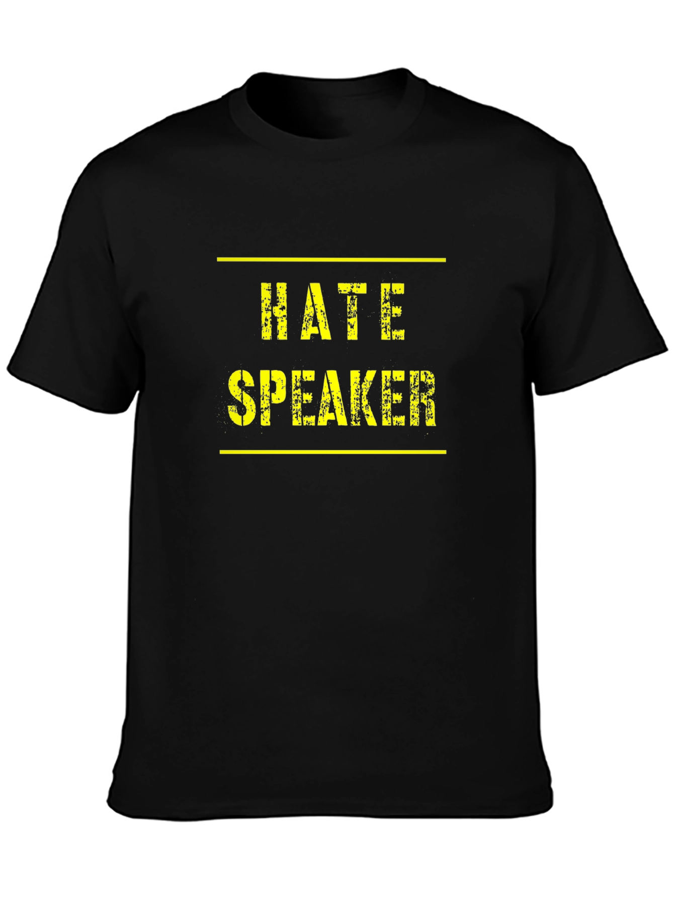 Hate Speaker Graphic Tee - Black Crew Neck T-Shirt