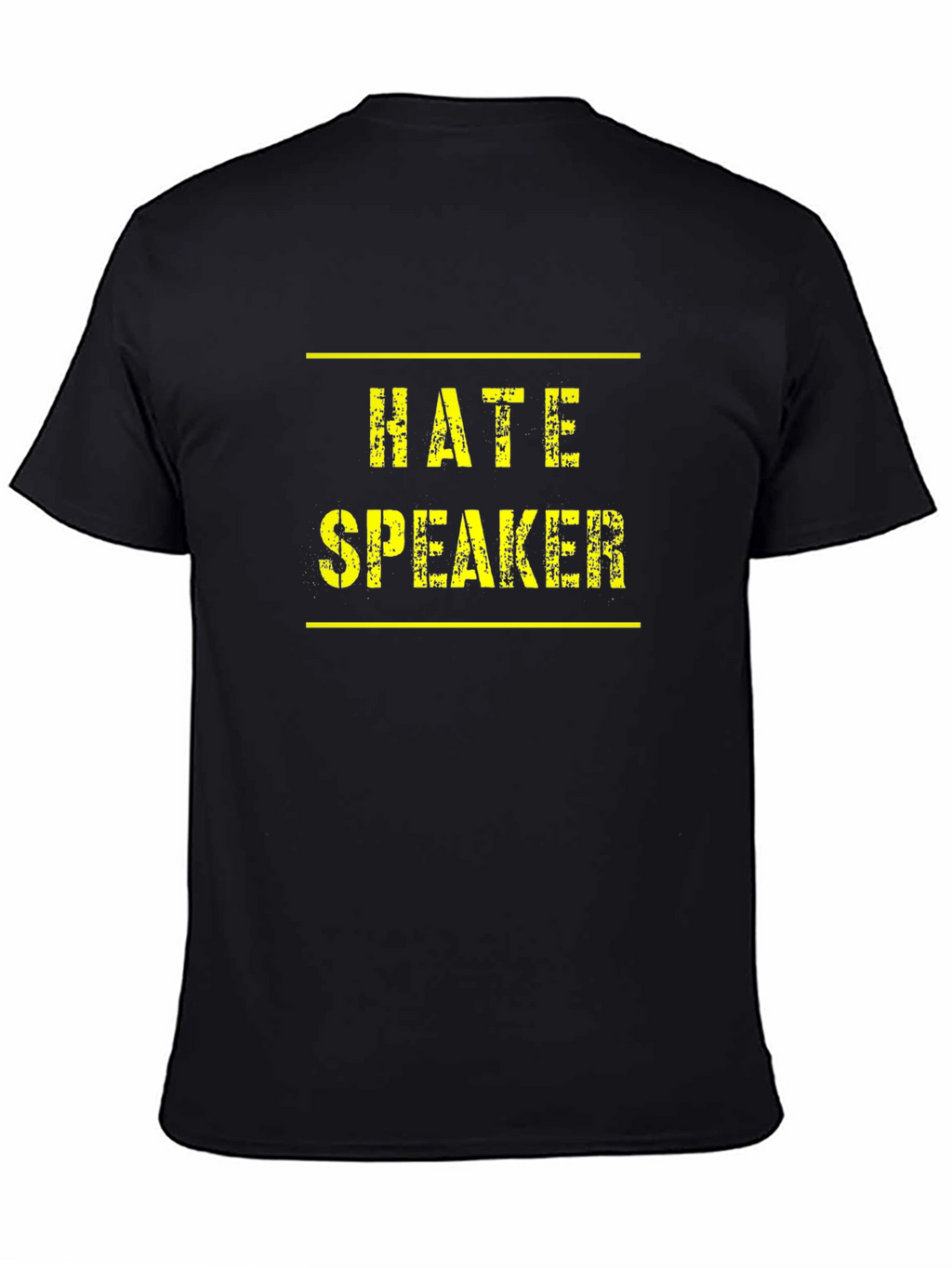 Hate Speaker Graphic Tee - Black Crew Neck T-Shirt