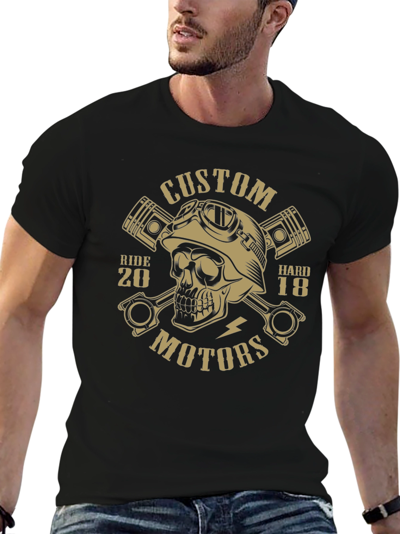 Custom Motors Skull Graphic Tee
