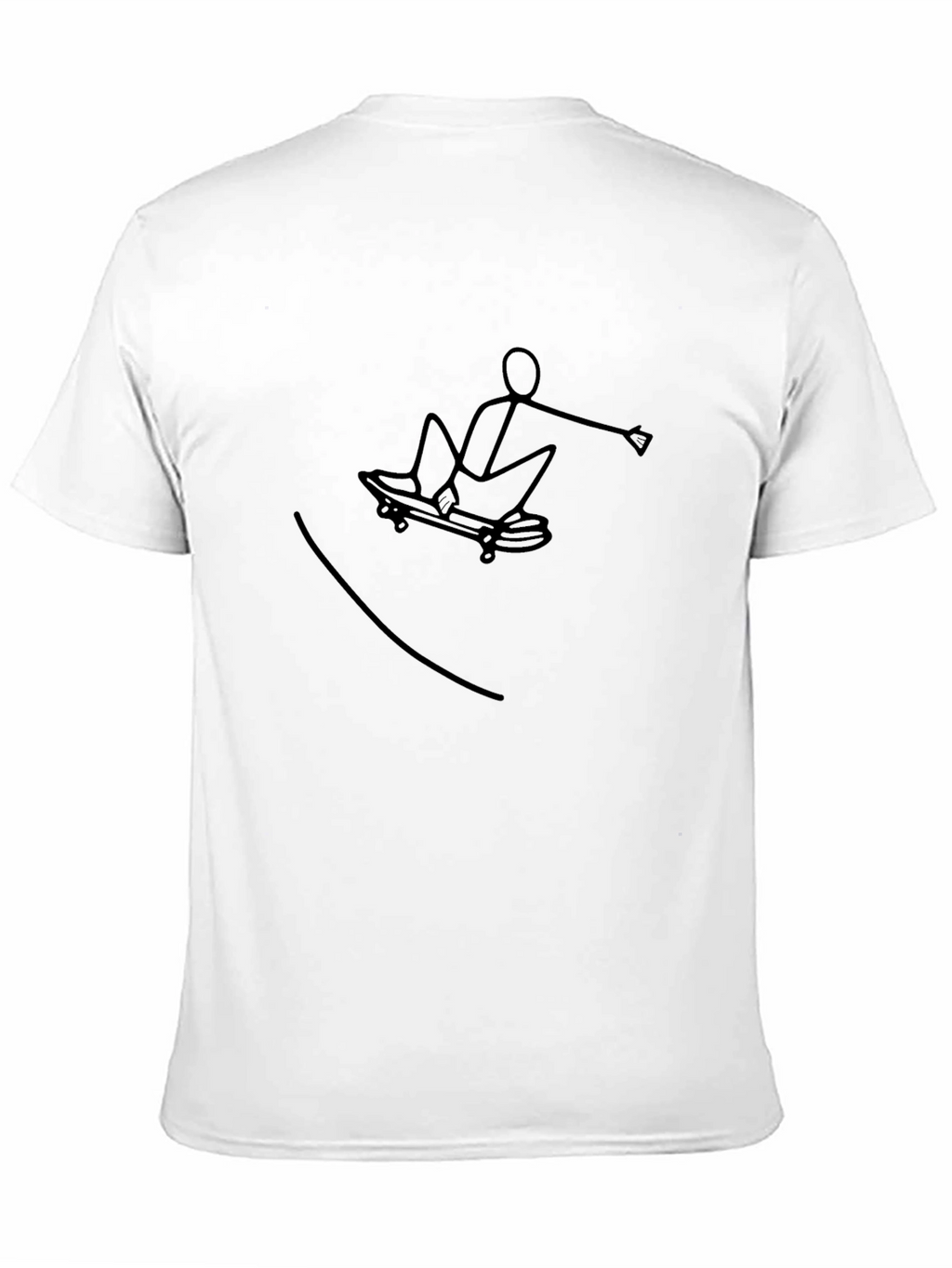 Cool Stick Figure Skateboarder Graphic Tee