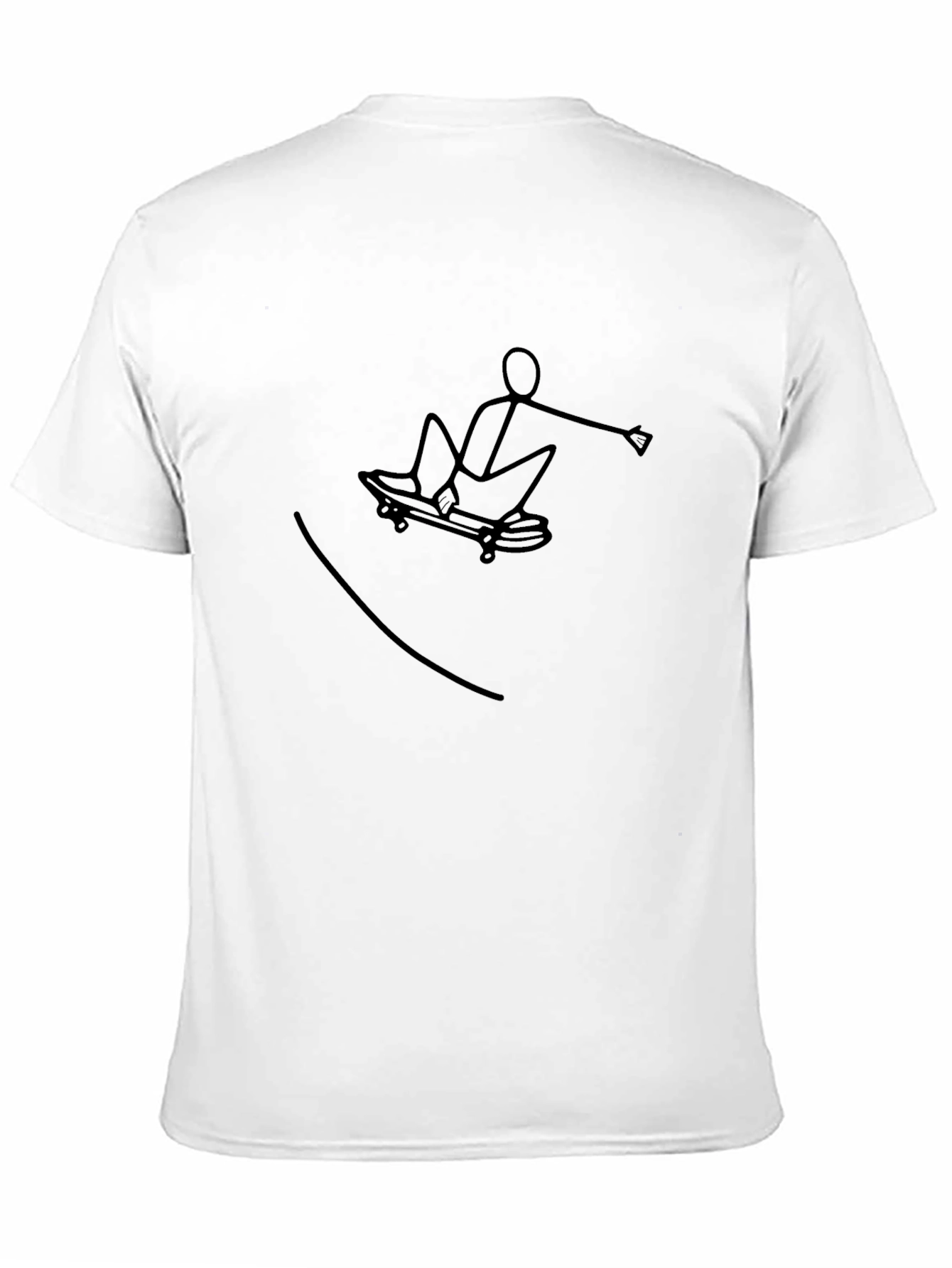 Cool Stick Figure Skateboarder Graphic Tee