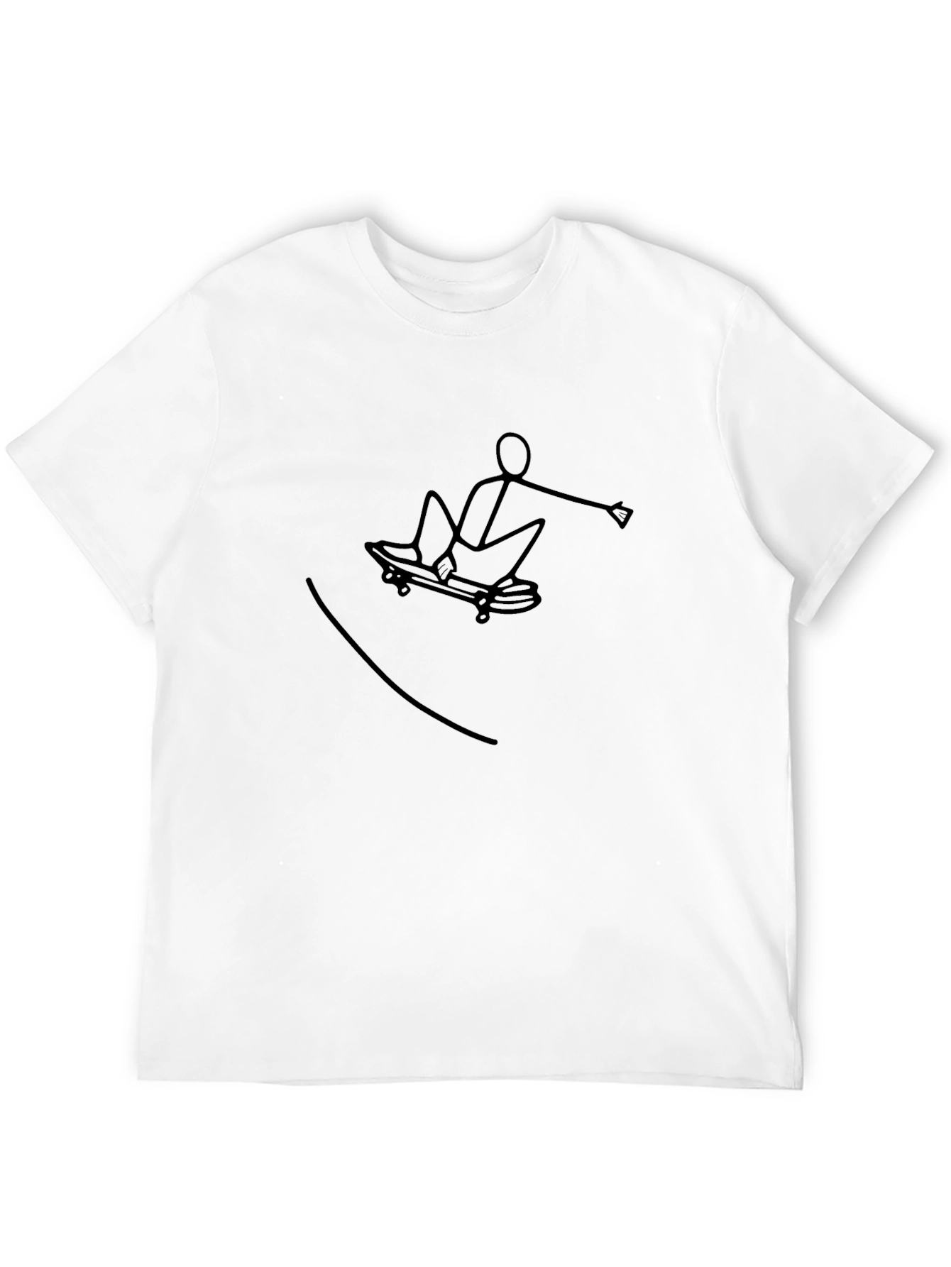 Cool Stick Figure Skateboarder Graphic Tee