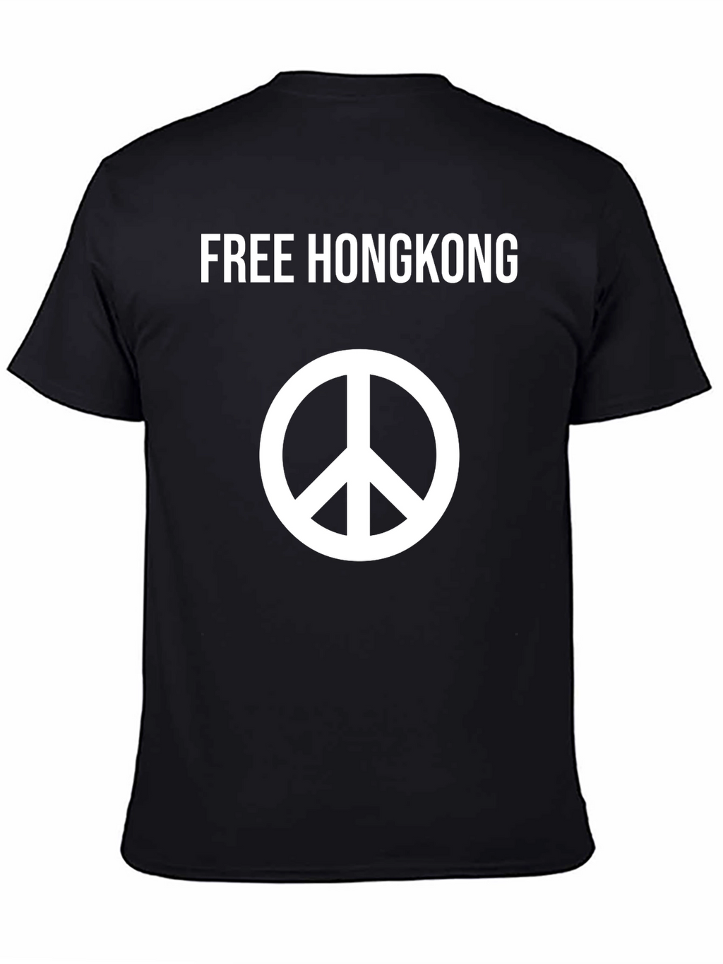 Free Hongkong Peace Symbol Black T-Shirt