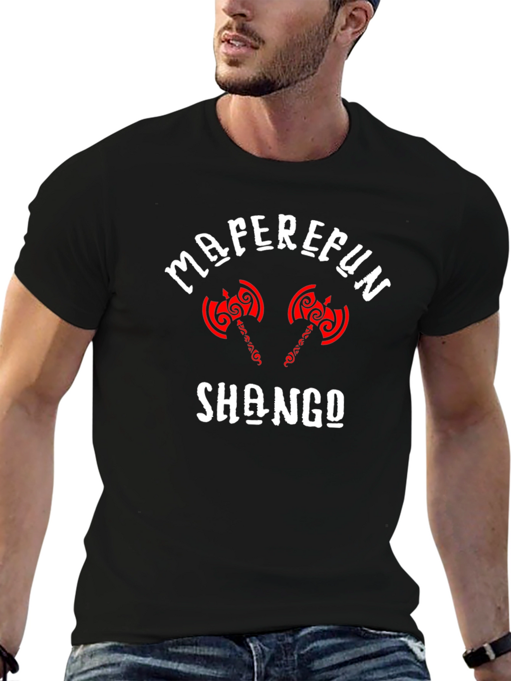 Maferefun Shango Axe Graphic T-Shirt - Black