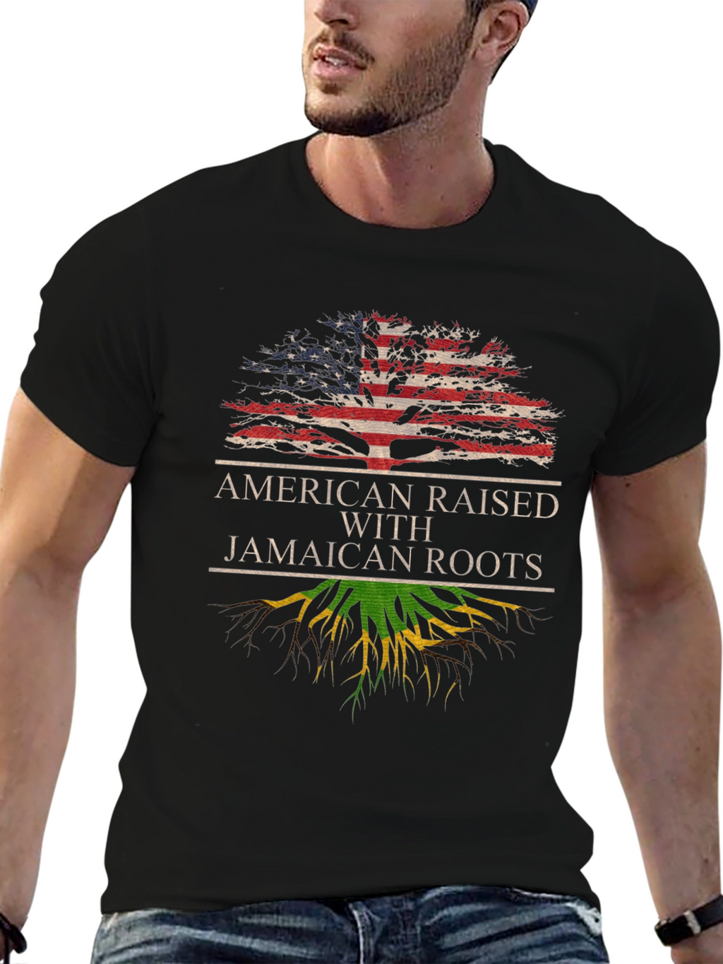 American Raised with Jamaican Roots Tee