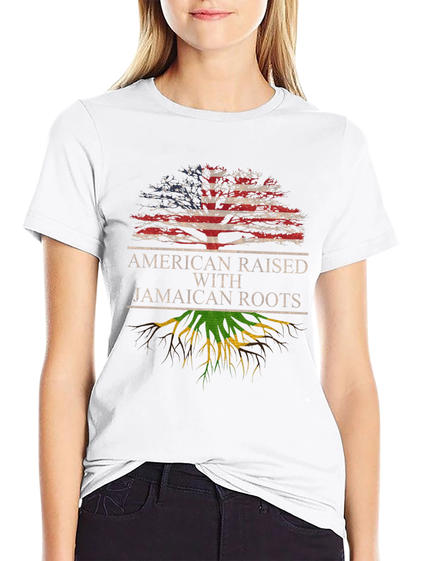 American Raised with Jamaican Roots Tee